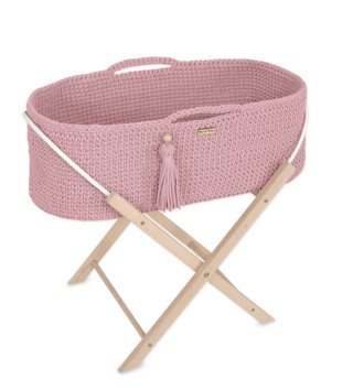Mojžišove koše /  Háčkovaný mojžišov kôš pre bábätko - Púdrovo ružový 