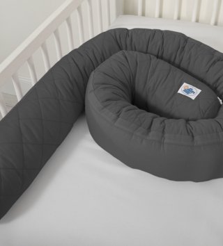 Oválne hniezda pre bábätko /  Hniezdo pre bábätko s mantinelom 2v1 - Antracitové 