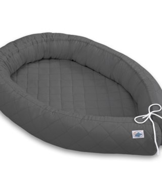 Oválne hniezda pre bábätko /  Hniezdo pre bábätko s mantinelom 2v1 - Antracitové 