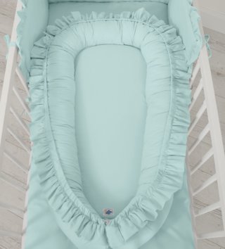 Oválne hniezda pre bábätko /  Hniezdo pre bábätko s volánikmi - Mint 