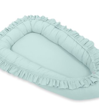 Oválne hniezda pre bábätko /  Hniezdo pre bábätko s volánikmi - Mint 