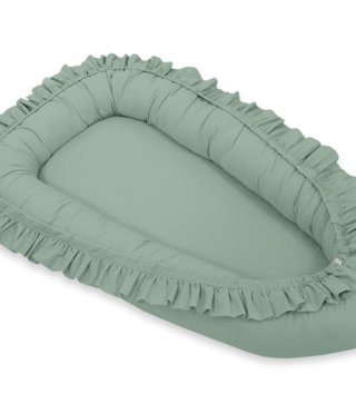 Oválne hniezda pre bábätko /  Hniezdo pre bábätko s volánikmi - Vintage mint 