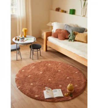 Ø 140 cm /  Koberec bavlnený - Dot chestnut 140 cm 