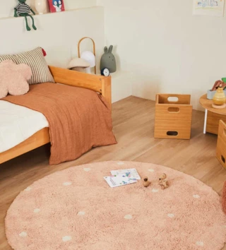 Ø 140 cm /  Koberec bavlnený - Dot rose 140 cm 
