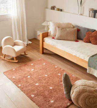 100 x 130 cm /  Koberec bavlnený - Mini dot chestnut 100 x 150 cm 