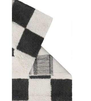 120 x 160 cm /  Koberec bavlnený šachovnica - Dark grey 120 x 160 cm 