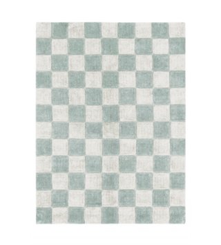 120 x 160 cm /  Koberec bavlnený šachovnica - Blue sage 120 x 160 cm 