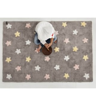 120 x 160 cm /  Koberec Estrellas Tricolor Stars Grey Pink 120x160 