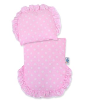 Kočíky pre bábiky /  Kočík pre bábiky + vankúšik, perinka a výstelka - Biely s ružovou 