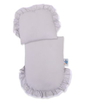 Kočíky pre bábiky /  Kočík pre bábiky + vankúšik, perinka a výstelka - Prírodný so šedou 