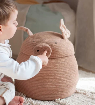 Koše na hračky, úložné boxy /  Úložný košík prasiatko Peggy 