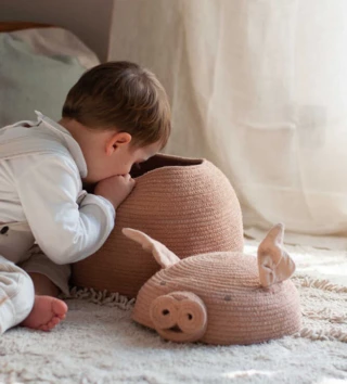 Koše na hračky, úložné boxy /  Úložný košík prasiatko Peggy 