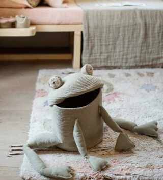 Koše na hračky, úložné boxy /  Úložný košík žaba Fred 