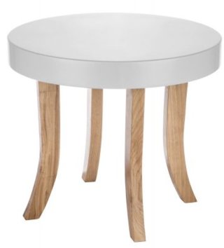 Stolíky /  Luxusný biely stolík okrúhly 