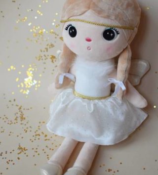 Plyšové hračky /  Metoo bábika Anjel 48 cm v bielych šatách 