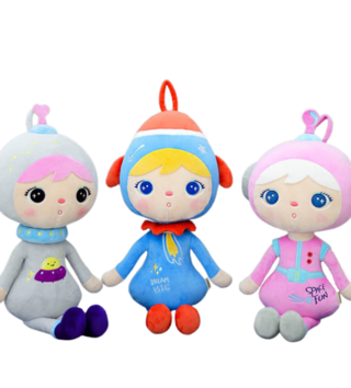 Plyšové hračky /  Metoo bábika Kozmonautka Sivá 50 cm 