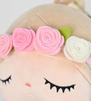 Plyšové hračky /  Metoo bábika s Kvetinovým vencom 48 cm v ružovej sukni 