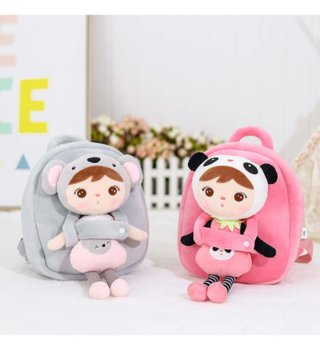 Ruksaky, kufríky, tašky /  Metoo plyšový Batoh panda ružová 30 cm 