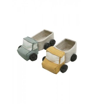 Koše na hračky, úložné boxy /  Bavlnené mini košíky Eco-City Truck - 2 ks 