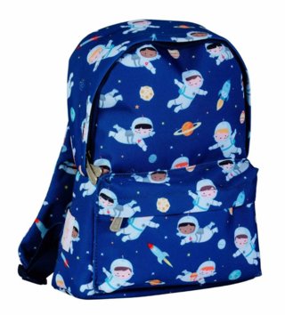 Ruksaky, kufríky, tašky /  Mini ruksak modrý s potlačou astronautov 