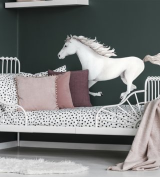 Zvieratá /  Nálepka na stenu Animals - biely kôň DK376 