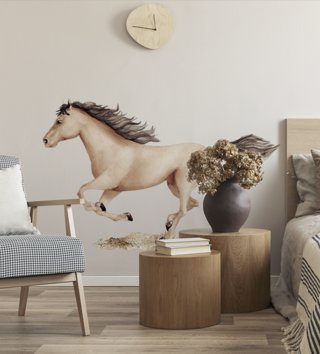 Zvieratá /  Nálepka na stenu Animals - karamelový kôň DK377 