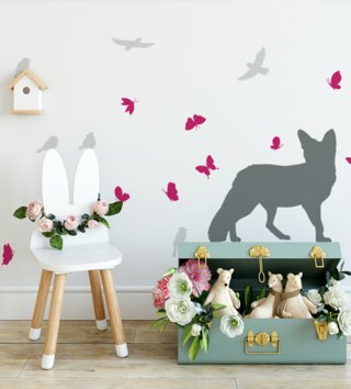 Zvieratá /  Nálepka na stenu Animals - vtáčiky 24 ks Z076 