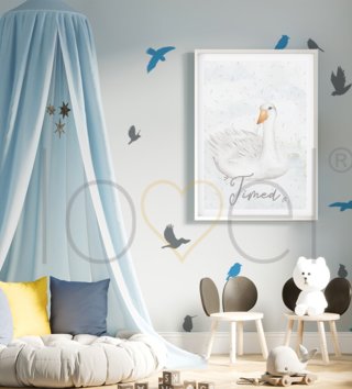 Zvieratá /  Nálepka na stenu Animals - vtáčiky 24 ks Z076 - pastelové 