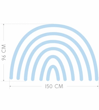 Pastelová kolekcia /  Nálepka na stenu dúha DK482 - modrá 