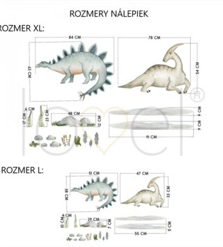 Zvieratá /  Nálepka na stenu Dino - stegosaurus a parazavrolof DK397 