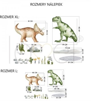 Zvieratá /  Nálepka na stenu Dino - tyranosaurus a triceratops DK398 