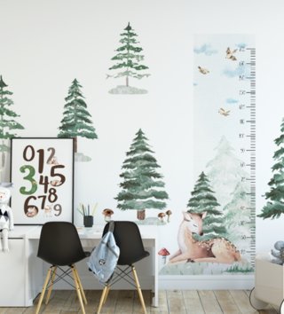 Forest - Lesný motív /  Nálepka na stenu Forest - stromčeky 8 ks DK315 