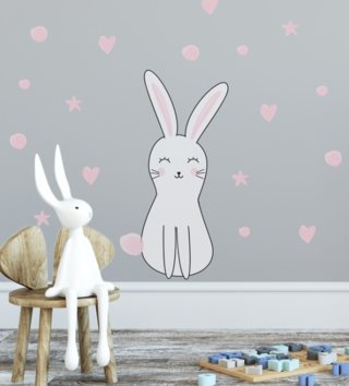 Pastelová kolekcia /  Nálepka na stenu Pastel - zajačik DK251 