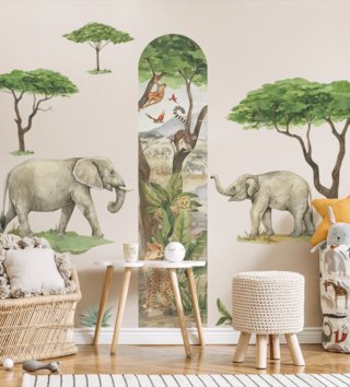Safari /  Nálepka na stenu Safari - slony DK428 