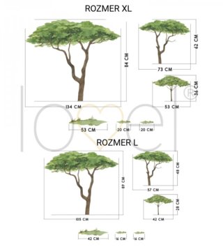Safari /  Nálepka na stenu Safari - stromy 3 ks DK425 
