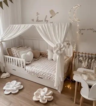 Baldachýny + doplnky /  Nebesá/ baldachýn na domčekovú posteľ Étoile - biely 