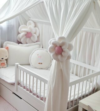 Baldachýny + doplnky /  Nebesá/ baldachýn na domčekovú posteľ Étoile - biely 