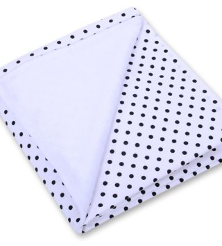 Deky /  Obojstranná deka do autosedačky - Biela s bodkami 