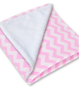 Deky /  Obojstranná deka do autosedačky - Ružová cik cak 