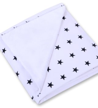 Deky /  Obojstranná deka do autosedačky - Star biela 
