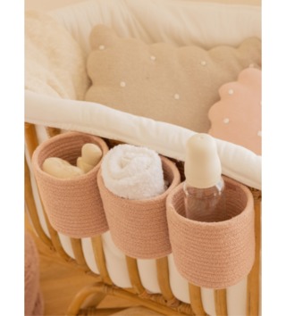 Koše na hračky, úložné boxy /  Organizér do postieľky - Bobby vintage ružová 