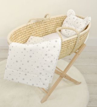 Mojžišove koše /  Perinka s vankúšikom 77x77 Teddy - Hviezdičky 