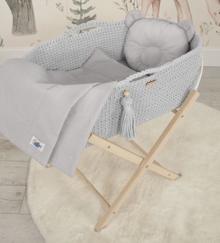Mojžišove koše /  Perinka s vankúšikom 77x77 Teddy - Šedý 