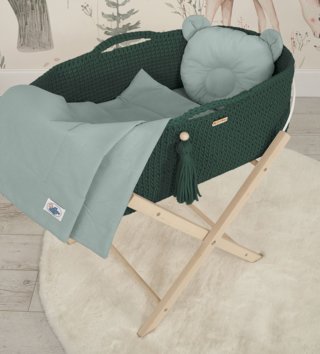 Mojžišove koše /  Perinka s vankúšikom 77x77 Teddy - Vintage mint 