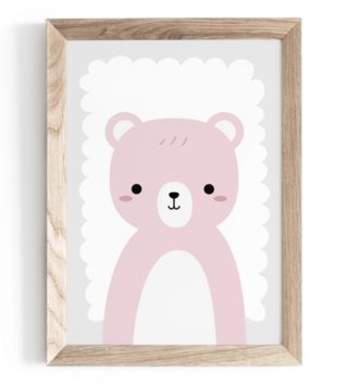 Plagáty /  Plagát Pastel - ružový medvedík P301 