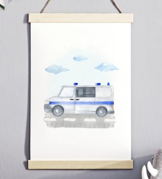 Plagáty /  Plagát Travel - policajné auto P165 