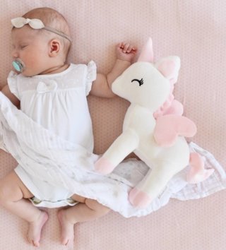 Plyšové hračky /  Plyšová hračka Jednorožec bielo - ružový L 