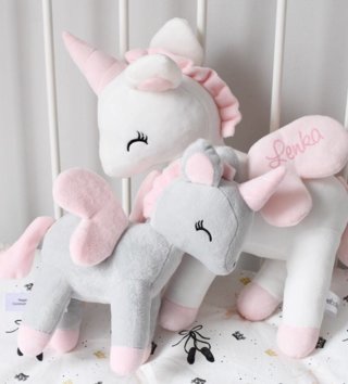 Plyšové hračky /  Plyšová hračka Jednorožec bielo - ružový L 