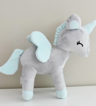 Plyšové hračky /  Plyšová hračka Jednorožec šedo - mintový L 