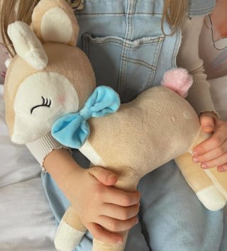 Plyšové hračky /  Plyšová hračka Jeleň s modrou mašličkou 35 cm 